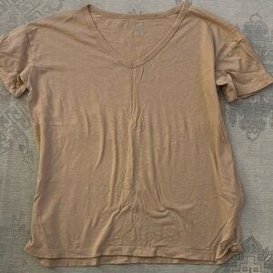 Aerie Tan V-Neck Short Sleeve Tee
